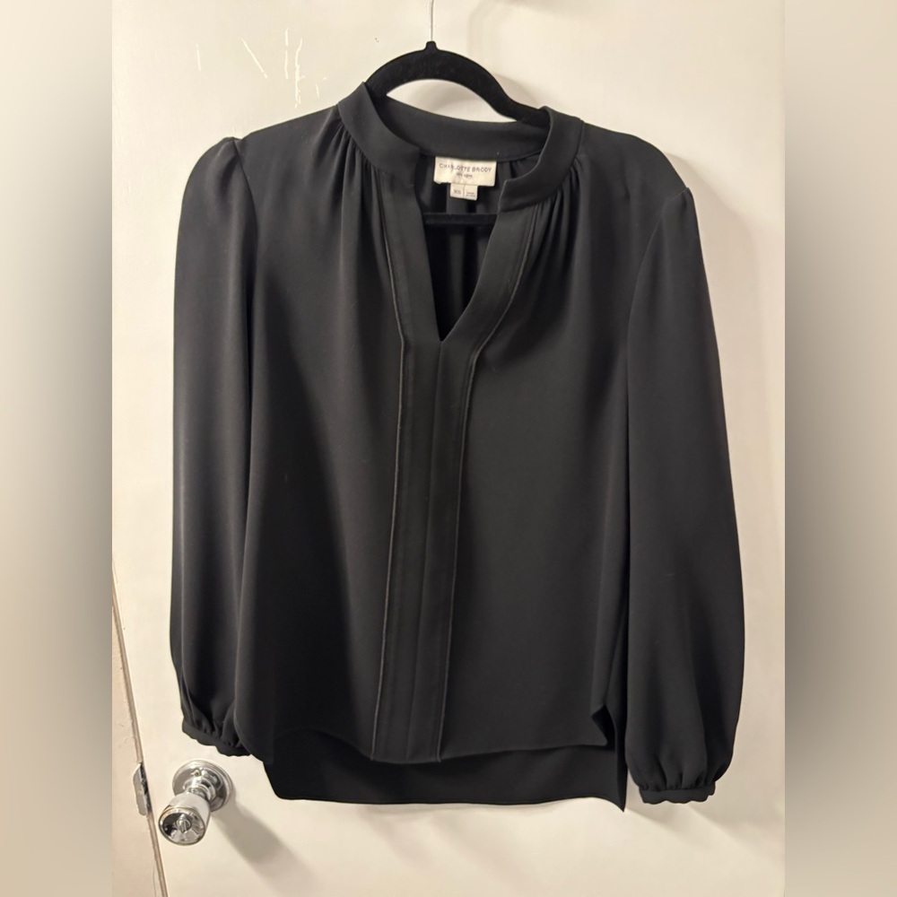Charlotte Brody Black Long Sleeve Blouse Size XS